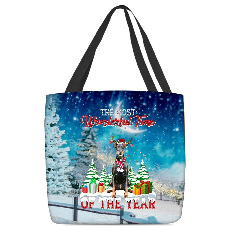 Doberman Christmas Tote Bag