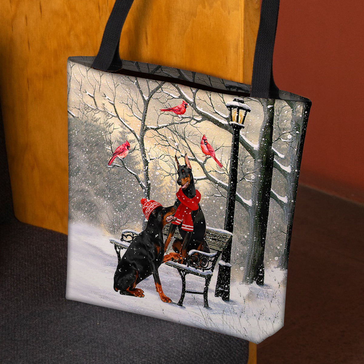 Doberman Hello Christmas/Winter/New Year Tote Bag