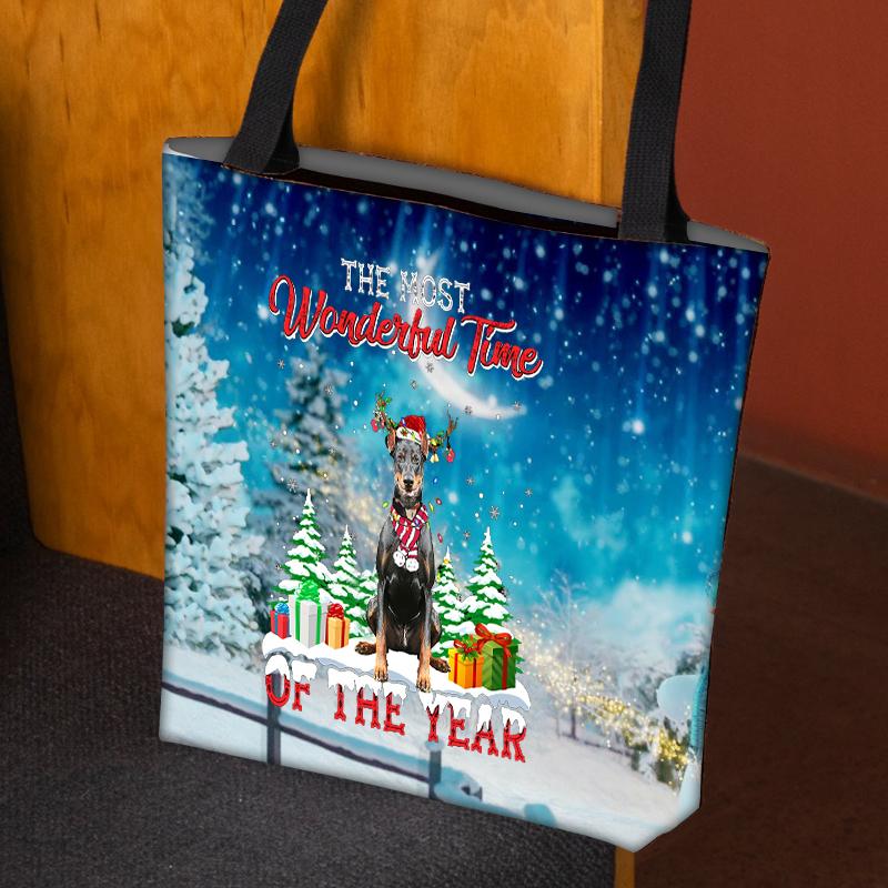 Doberman Christmas Tote Bag