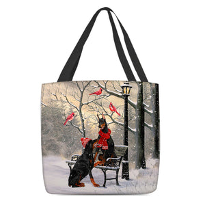 Doberman Hello Christmas/Winter/New Year Tote Bag