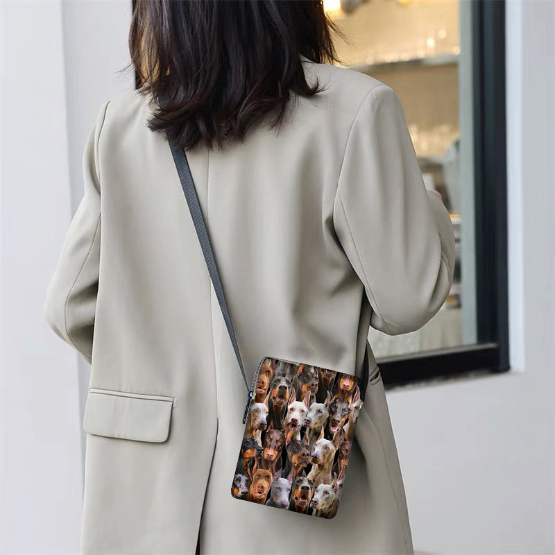 A Bunch Of Doberman Oxford Cloth Zipped Messenger Bag