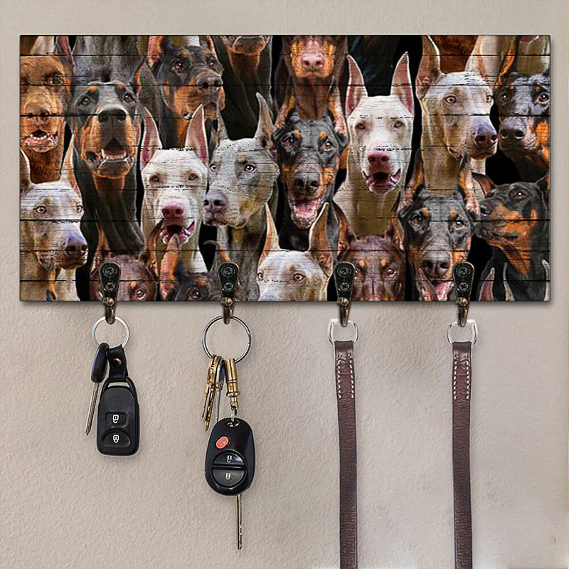 A Bunch Of Doberman Pinchers Key Hanger
