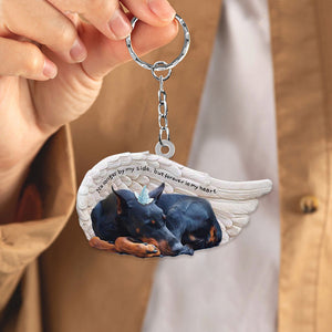 Doberman Pinscher Sleeping Angel - Forever In My Heart Acrylic Keychain