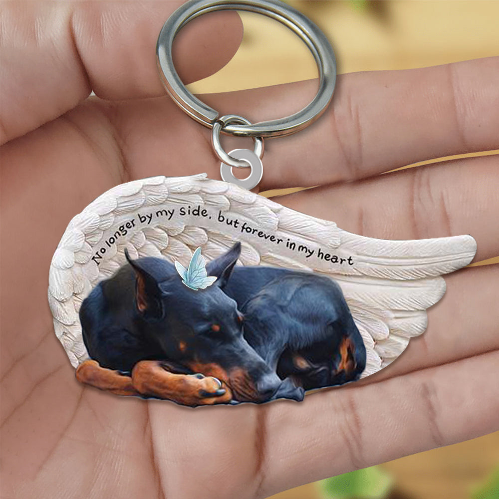 Doberman Pinscher Sleeping Angel - Forever In My Heart Acrylic Keychain
