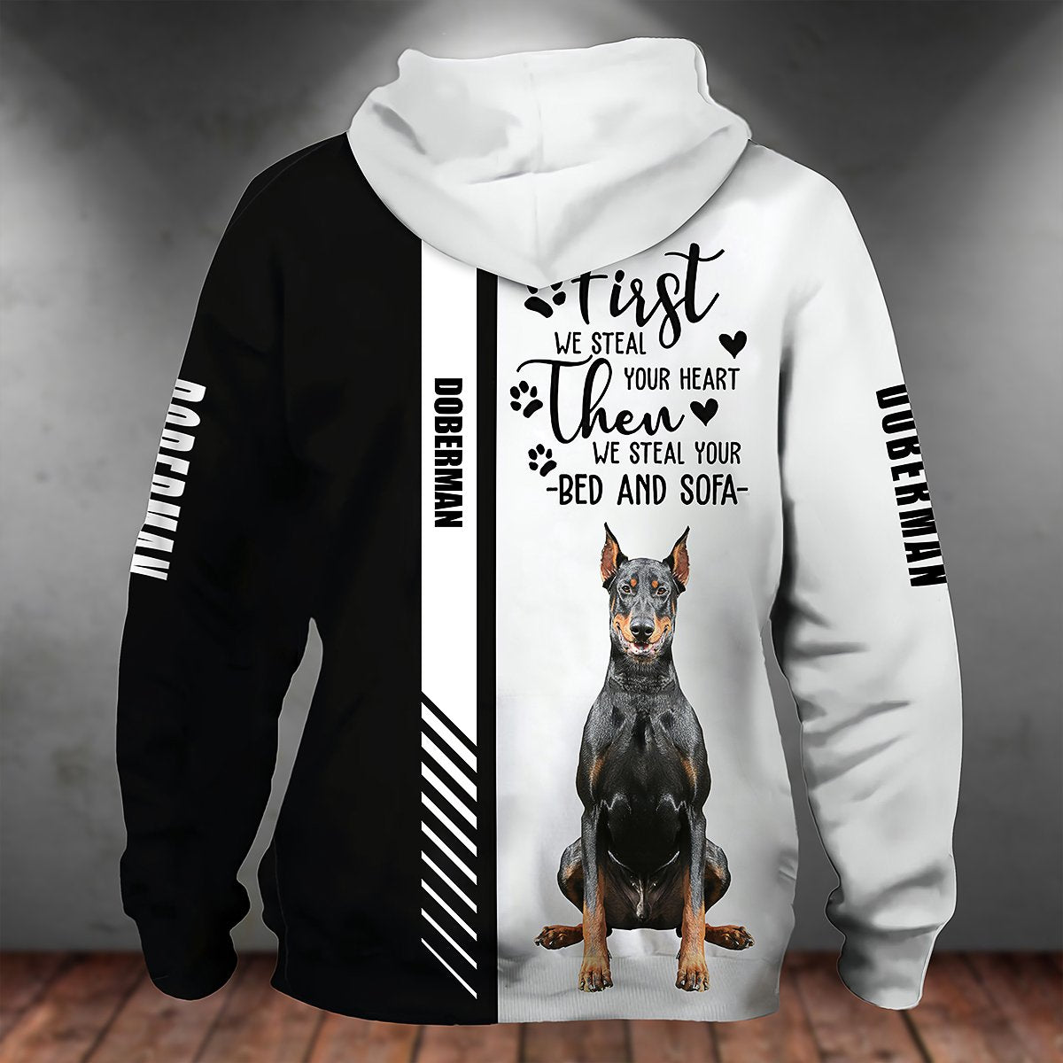 Doberman-First We Steal Your Heart Unisex Hoodie