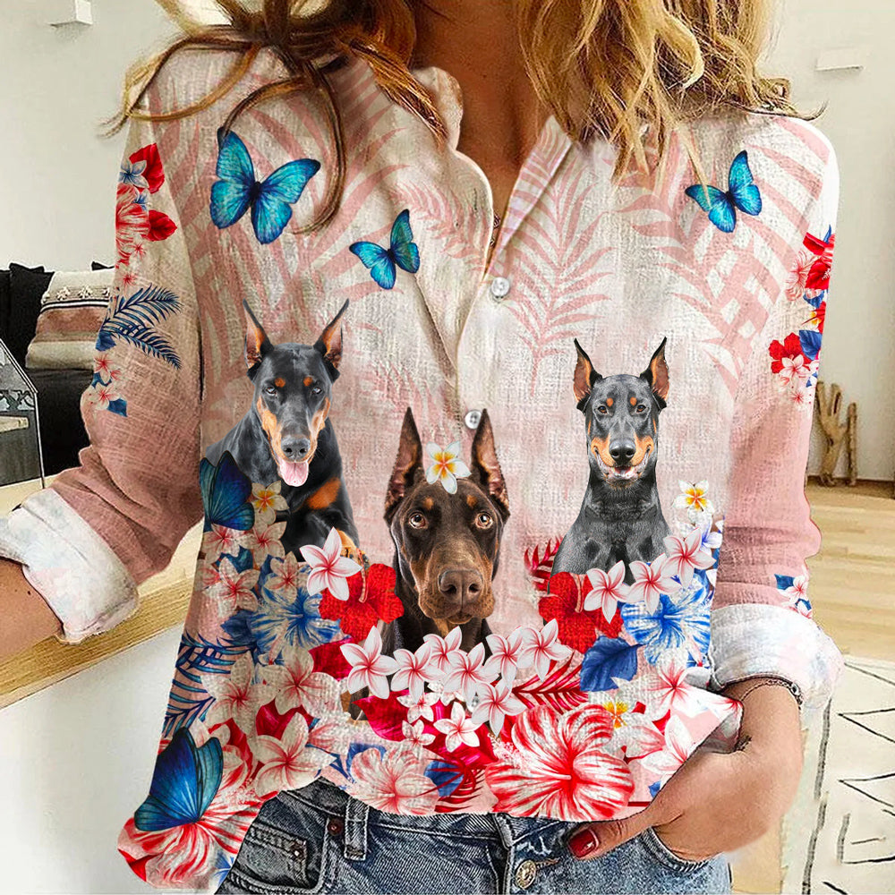 Doberman Tropical Floral Casual Shirt