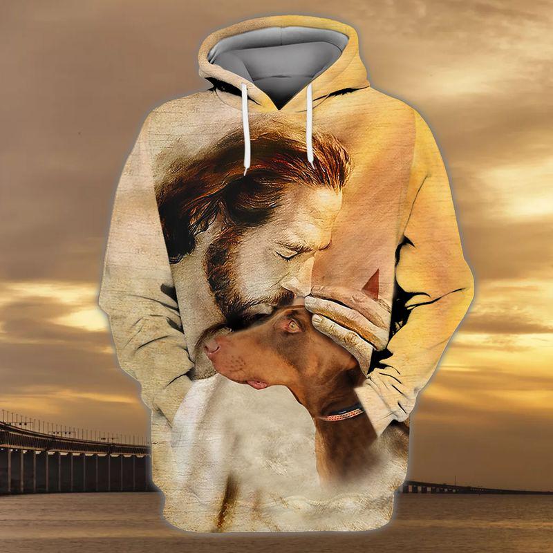 Doberman With God Unisex Hoodie