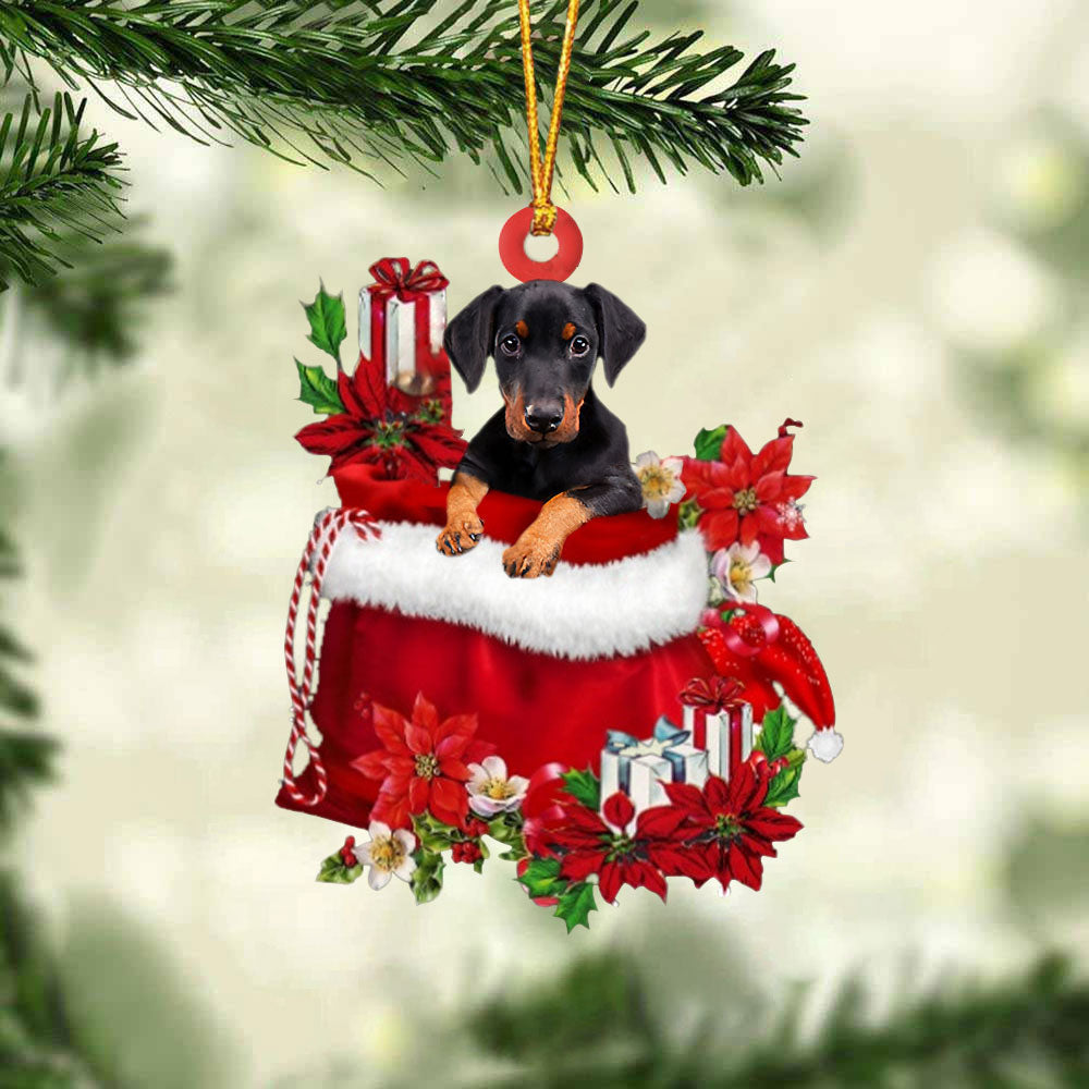 Doberman Gift Bag Christmas Ornament
