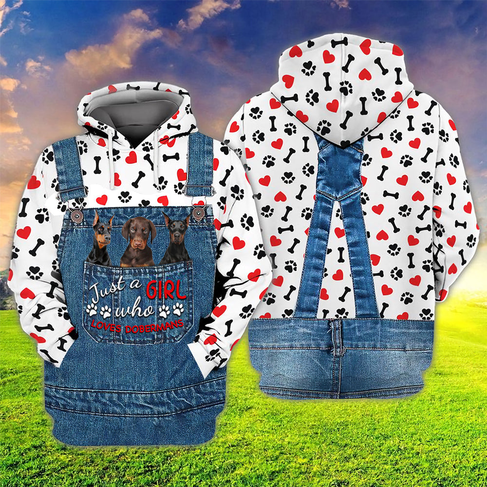 Just A Girl Who Loves Doberman Hoodie For Dog Lovers