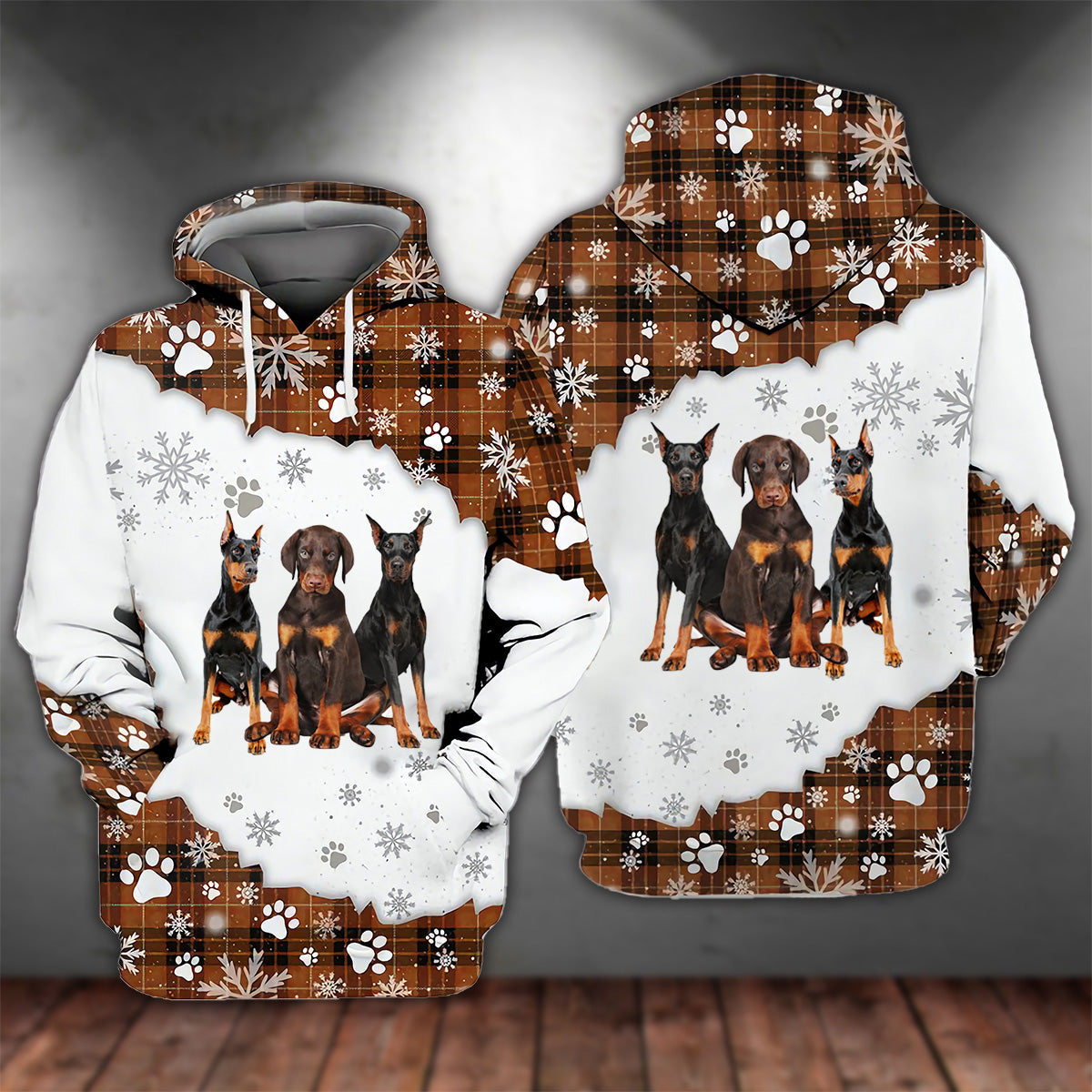 Doberman Happy Holiday Unisex Hoodie