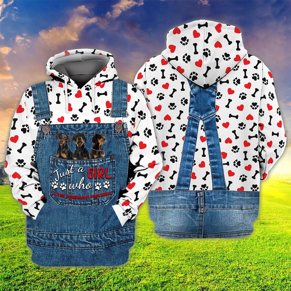 Just A Girl Who Loves Dobermann Pinscher Hoodie For Dog Lovers