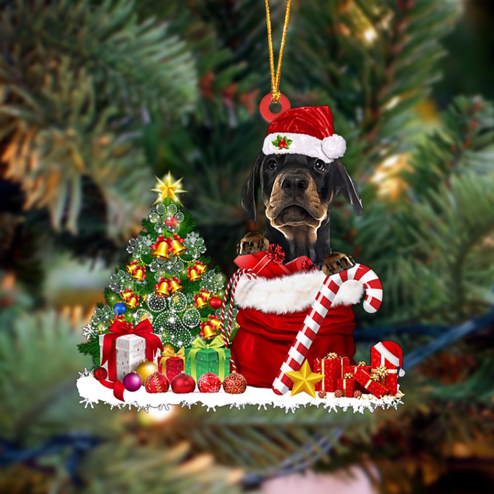 Dobermann Gift Bag Merry Christmas Ornament