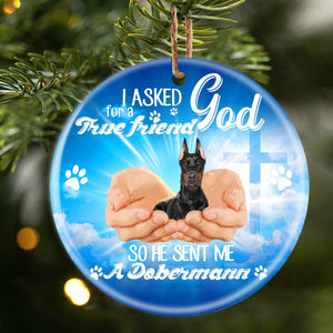 God Send Me A/An Dobermann Porcelain/Ceramic Ornament