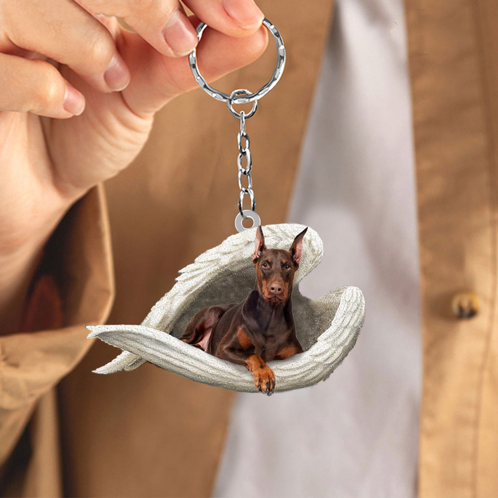 Dobermann (Brown)1 Sleeping Angel Acrylic Keychain