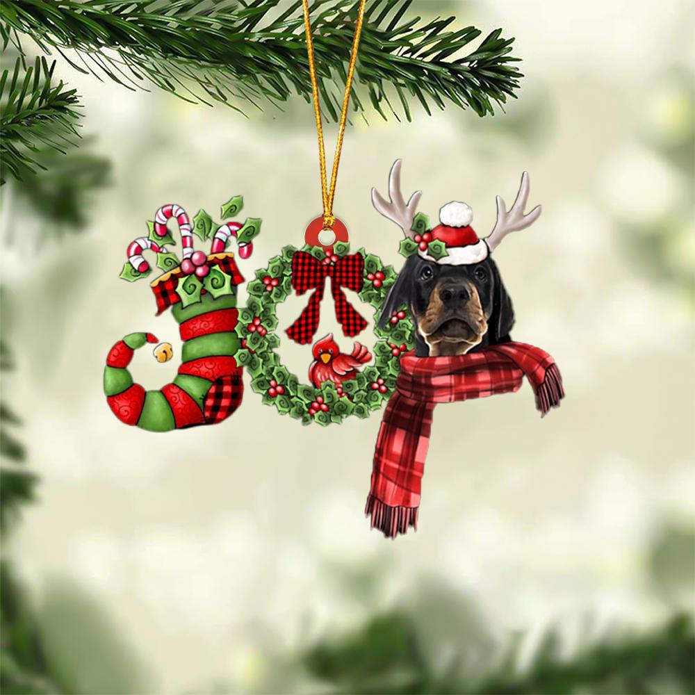 Doberman JOY Reindeer Hanging Ornament