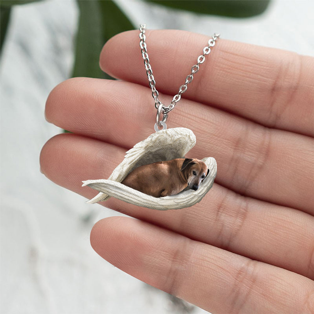 Cute Dog Sleeping Angel Stainless Steel Necklace