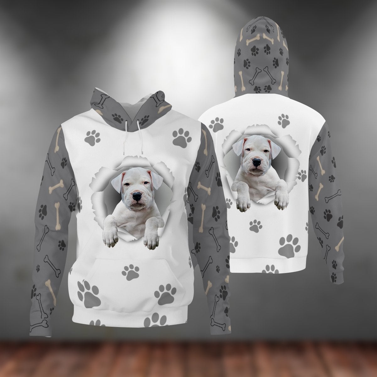 Dogo Argentino-Paw Dog Unisex Hoodie