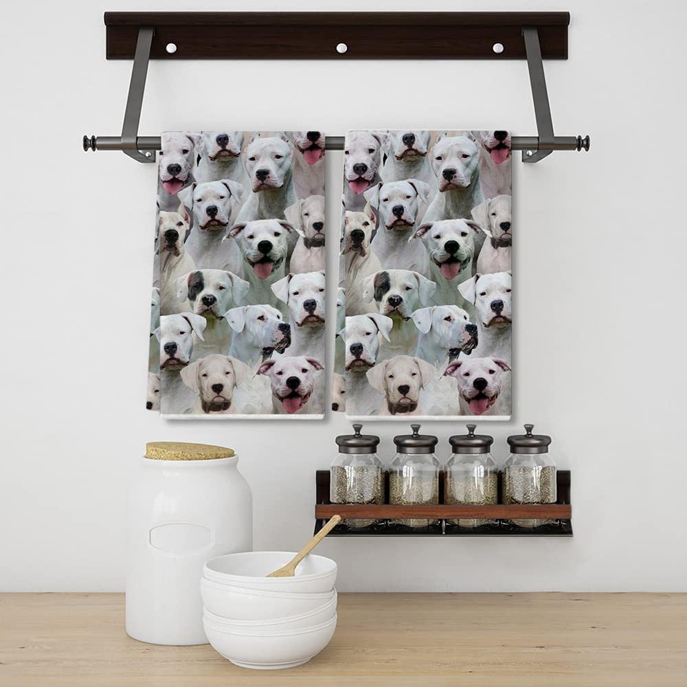 A Bunch Of Dogo Argentinoes Kitchen Towel