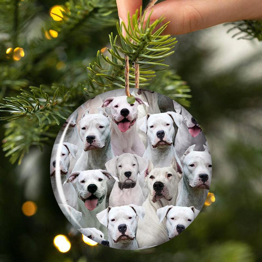 A Bunch Of Dogo Argentinoes Porcelain/Ceramic Ornament