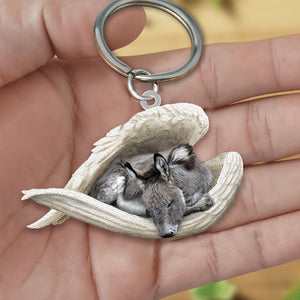 Donkey Sleeping Angel Acrylic Keychain
