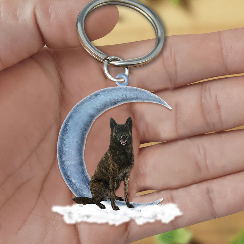 Dutch Shepherd On The Moon Flat Acrylic Keychain