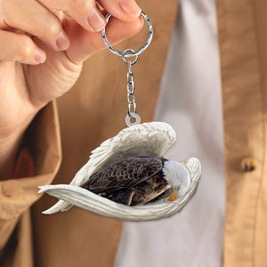 Eagle Sleeping Angel Acrylic Keychain