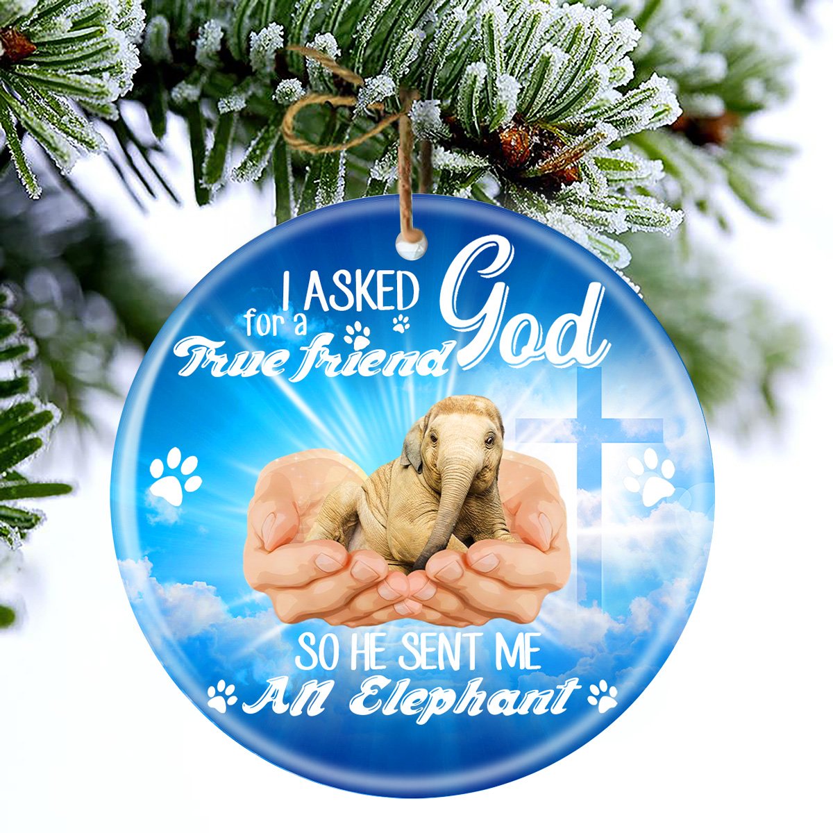 God Send Me A/An Elephant Porcelain/Ceramic Ornament