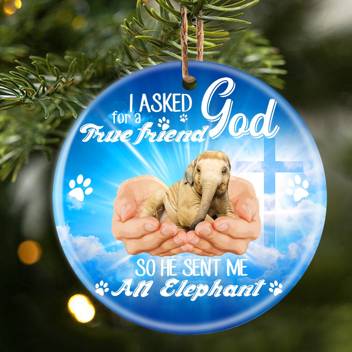 God Send Me A/An Elephant Porcelain/Ceramic Ornament