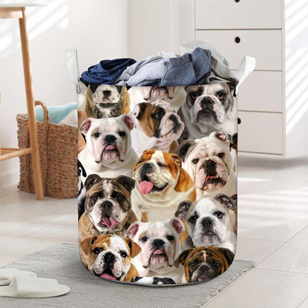 A Bunch Of English Bulldogs Laundry Basket