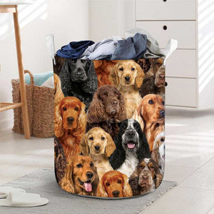 A Bunch Of English Cocker Spaniels Laundry Basket