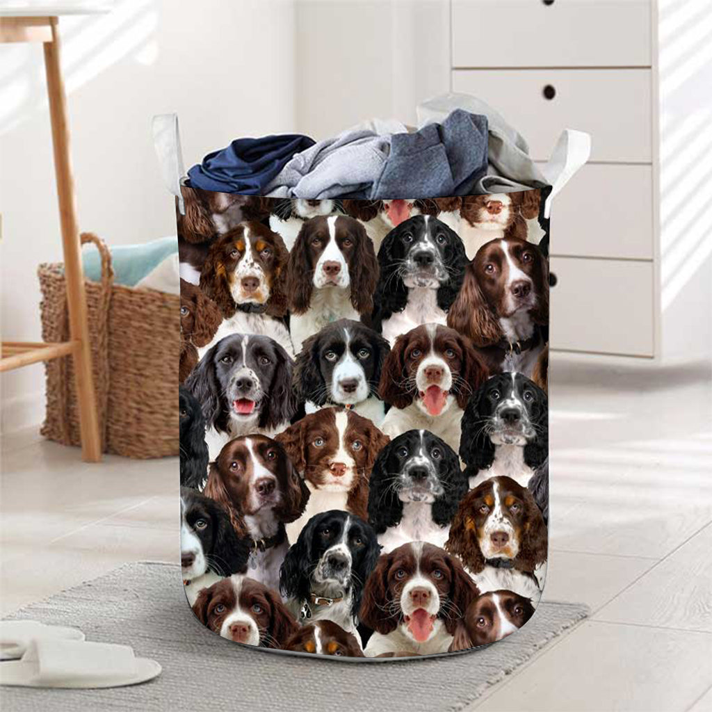 A Bunch Of English Springer Spaniels Laundry Basket