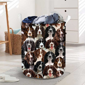 A Bunch Of English Springer Spaniels Laundry Basket