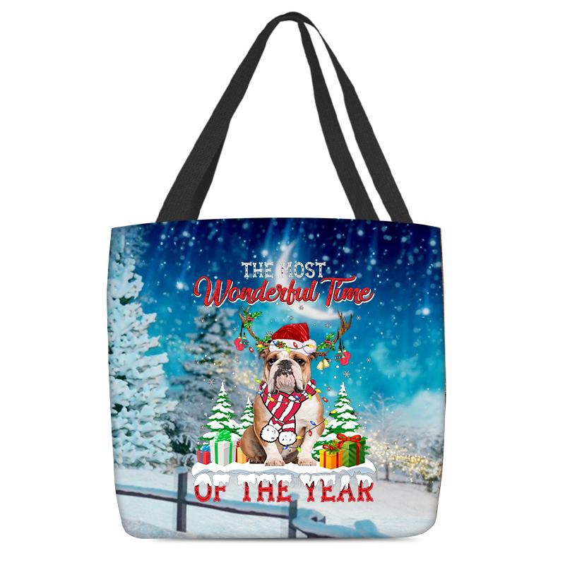 English Bulldog Christmas Tote Bag