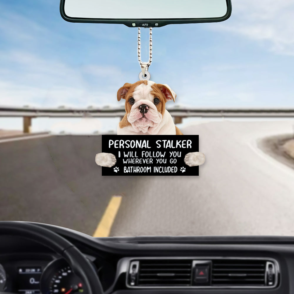English Bulldog02 Personal Stalker Car Hanging Ornament