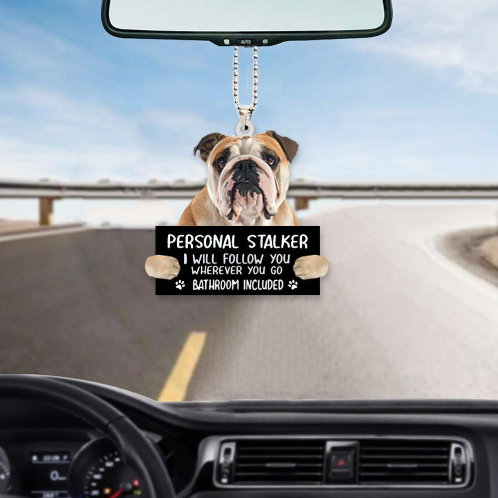English Bulldog Personal Stalker Car Hanging Ornament