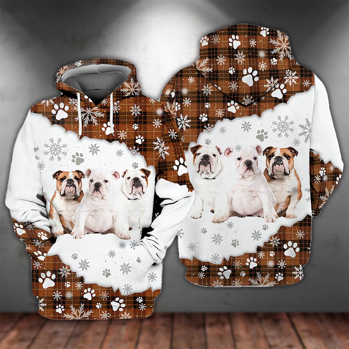 English Bulldog Happy Holiday Unisex Hoodie