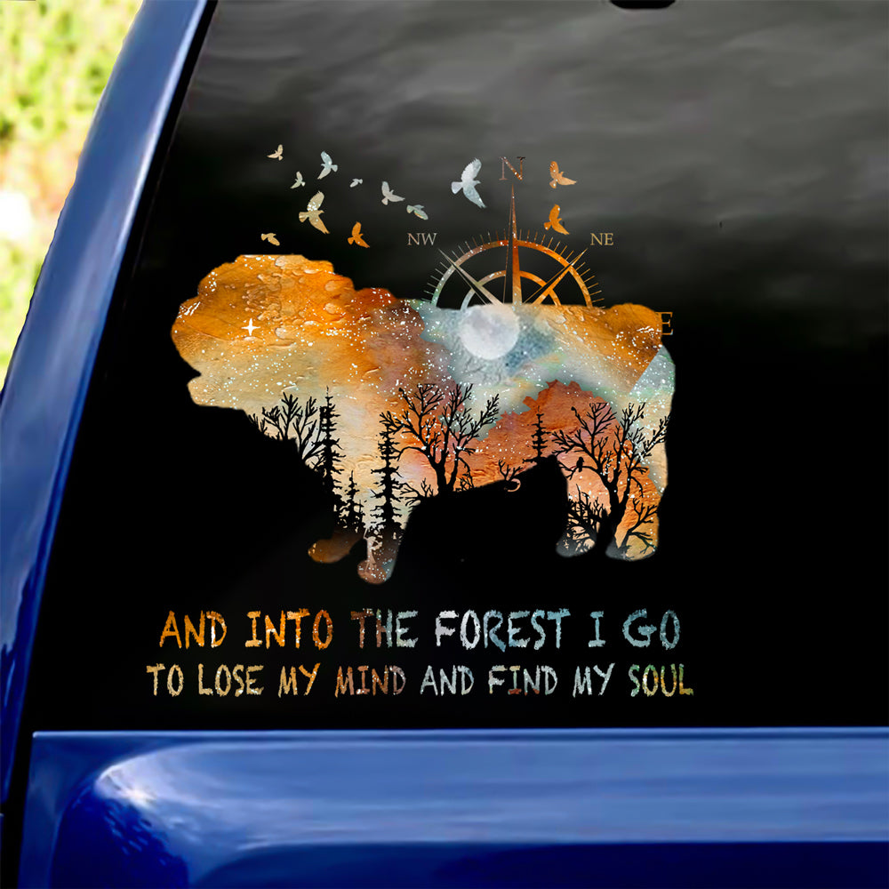 English Bulldog Into The Forest I Go To Lose My Mind And Find My Soul Car/ Door/ Fridge/ Laptop Sticker V1