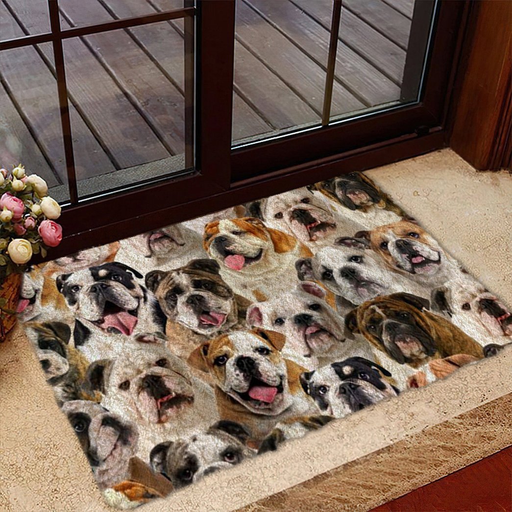 A Bunch Of English/British Bulldogs Doormat