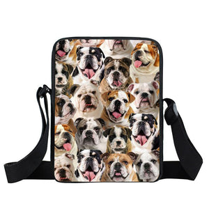 A Bunch Of English Bulldogs Oxford Cloth Zipped Messenger Bag