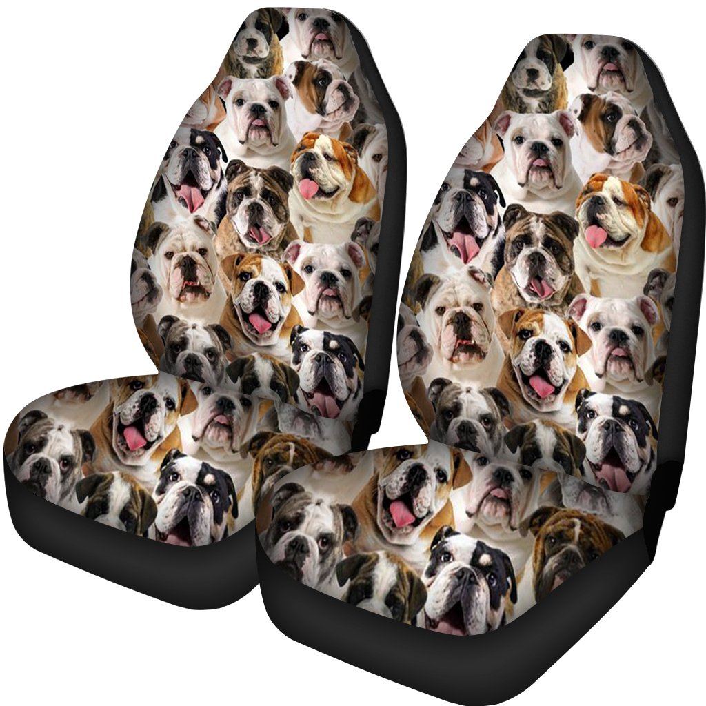 A Bunch Of English Bulldogs Car Seat Cover