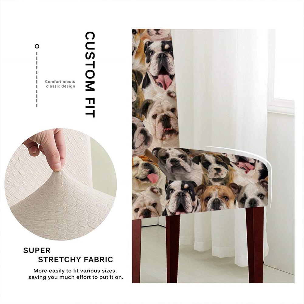 A Bunch Of English Bulldogs Chair Cover/Great Gift Idea For Dog Lovers