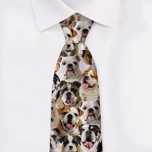 A Bunch Of English Bulldogs Tie For Men/Great Gift Idea For Christmas