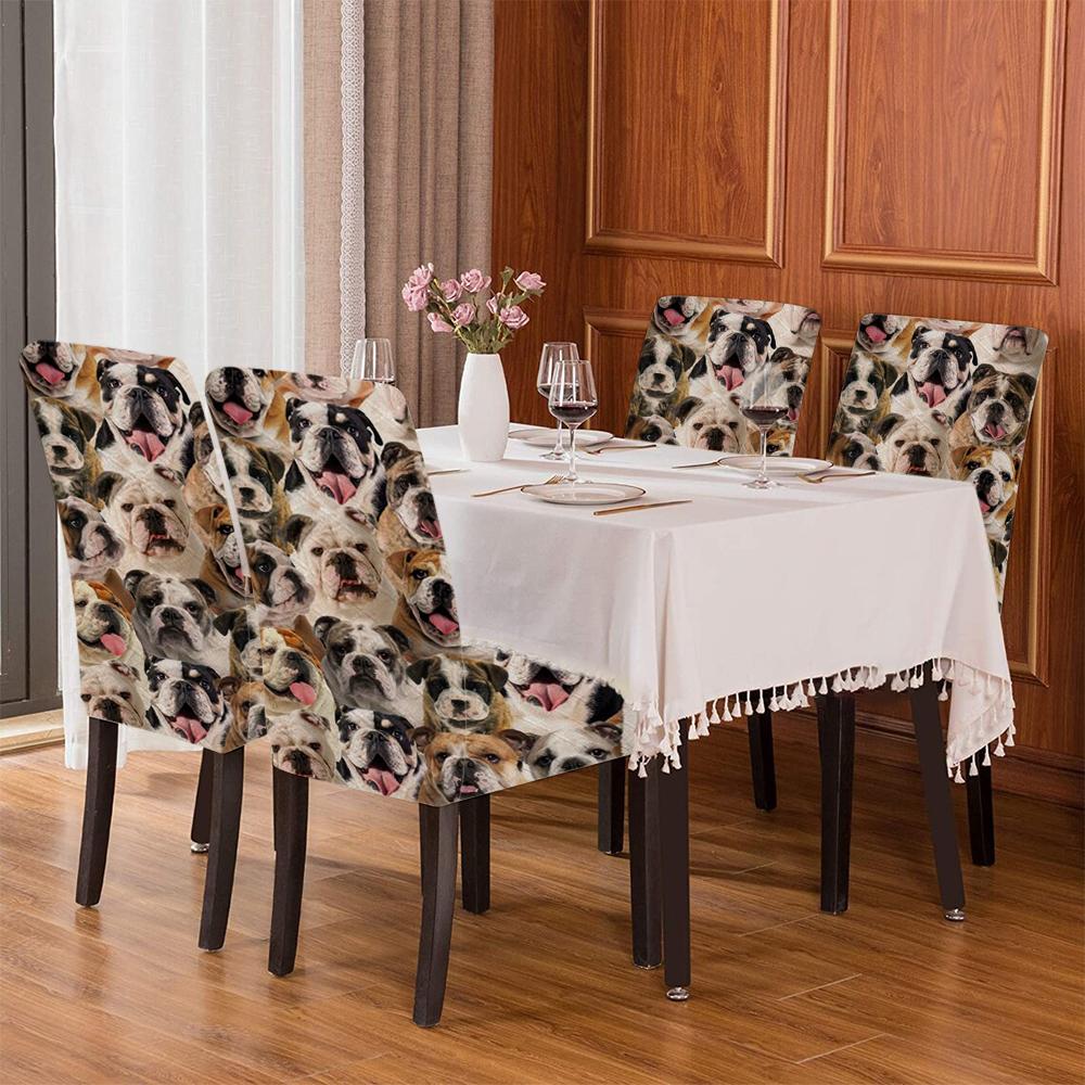A Bunch Of English Bulldogs Chair Cover/Great Gift Idea For Dog Lovers
