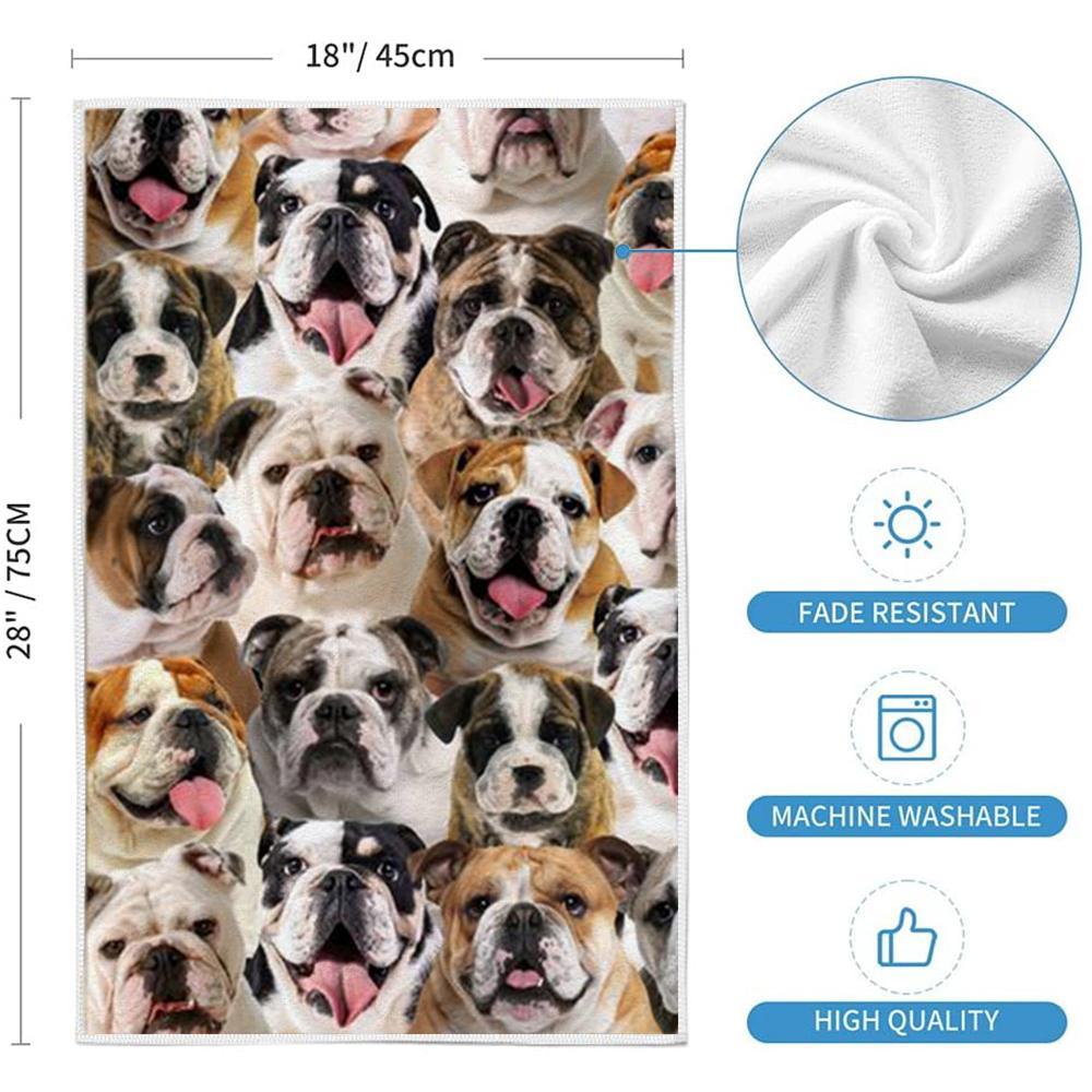A Bunch Of English Bulldogs Kitchen Towel