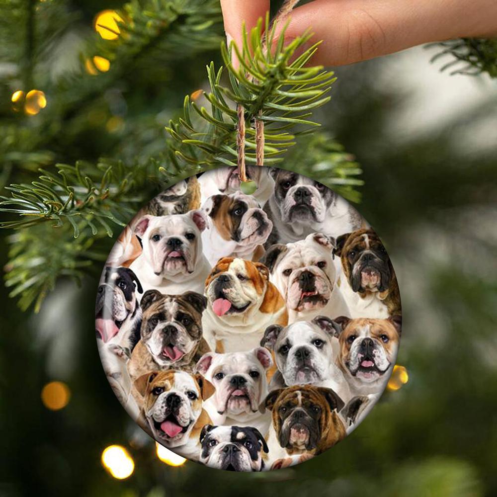 A Bunch Of English Bulldogs Porcelain/Ceramic Ornament