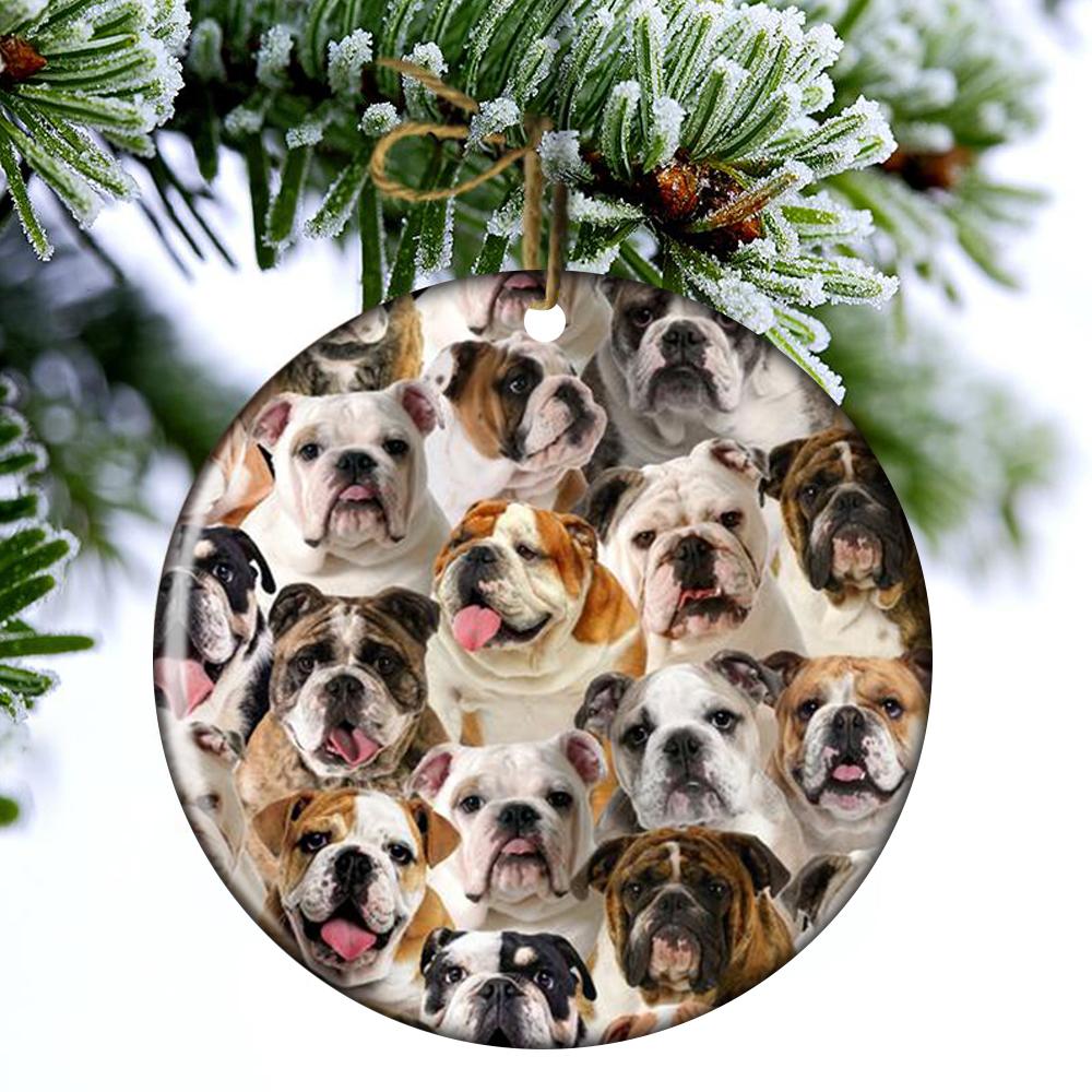 A Bunch Of English Bulldogs Porcelain/Ceramic Ornament