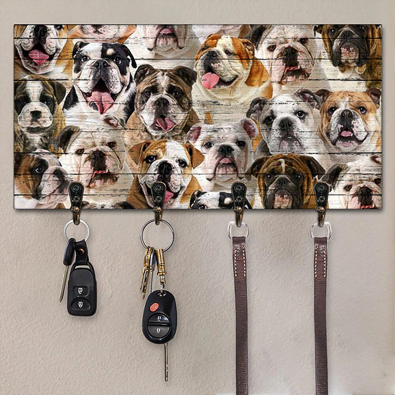 A Bunch Of English Bulldogs Key Hanger