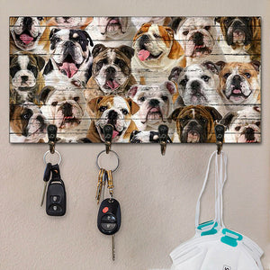 A Bunch Of English Bulldogs Key Hanger