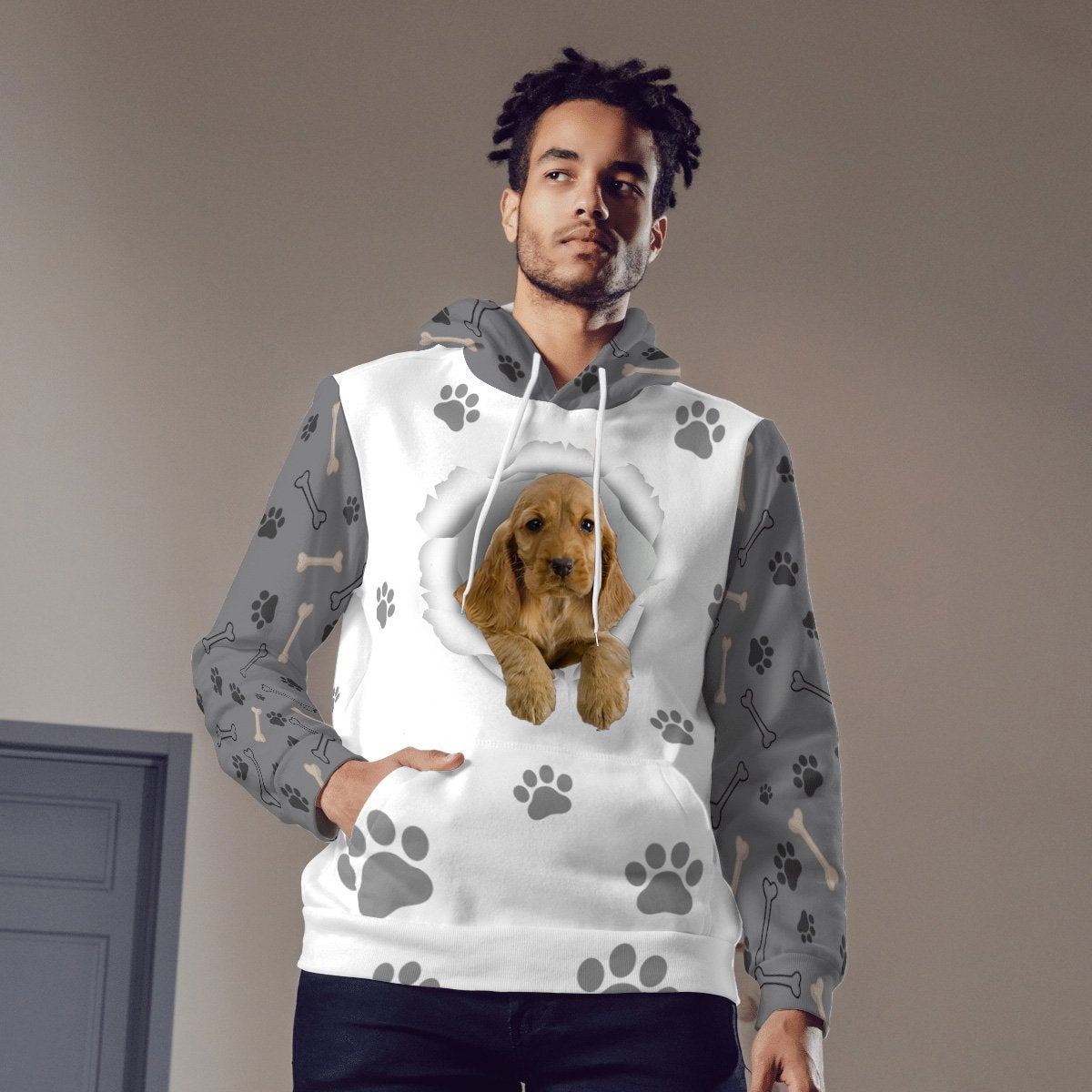 English Cocker Spaniel-Paw Dog Unisex Hoodie