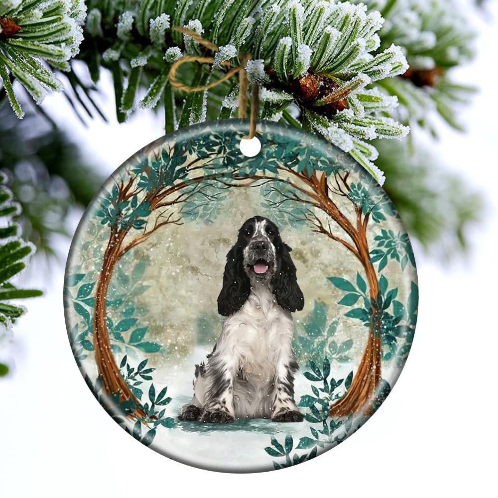English Cocker Spaniel Among Forest Porcelain/Ceramic Ornament
